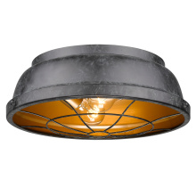 Golden 7312-FM BP - Golden Lighting Bartlett 2-light Flush Mount in Black Patina